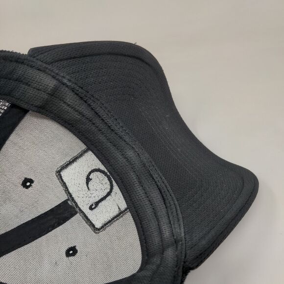 Avid Hook Logo Snapback Mesh Back Trucker Hat Black OSFM Embroidered - Picture 7 of 9